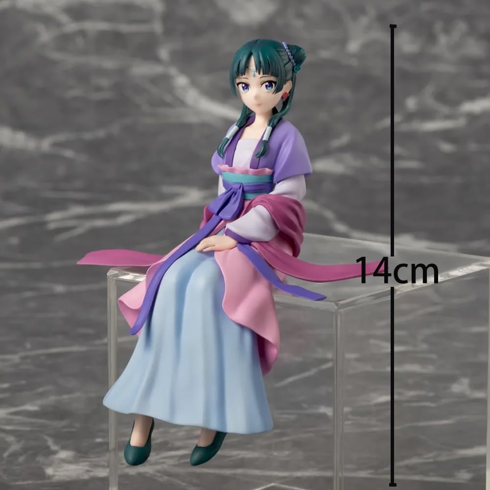 Qixiaan Figurine Maomao – Fille Assise Avec Tabouret Et Fleur – 12 Cm, PVC – Déco Bureau, Cadeau Anime