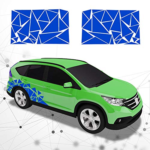 Image of 2 Pieces Triangle Car Decals Vinyl Decal Car Graphics DIY Car Body Sticker, Blue