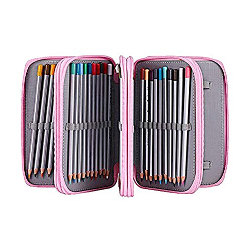 Image of Colored Pencil Carry Case, Large Multilayer 72-Count Slot Bag Large Capacity Oxford Multilayer Pencil Organizer 21x14x8, Genericya469q7fwv