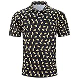 Fanient Mens Polo Shirts Beer Print Funny Golf Tennis Casual Shirts Performance Dry Fit Short Sleeve Athletic Polo Shirts XL