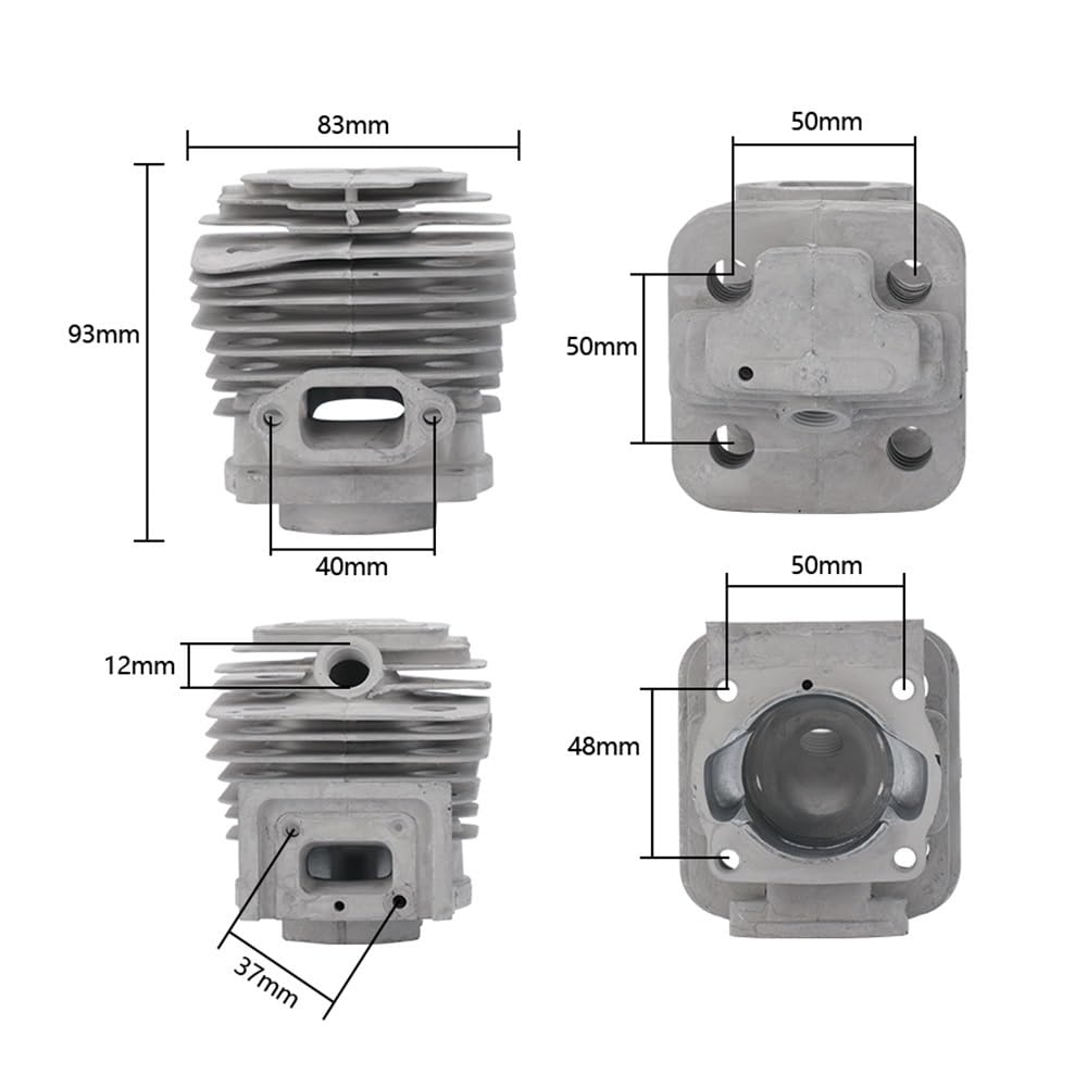 Pistón de Cilindro CMCP de 44mm Apto for cortacésped 44-5, Cortador de Cepillo, Piezas de Motor de Gasolina, Juego de Juntas de Anillo de pistón cilíndrico