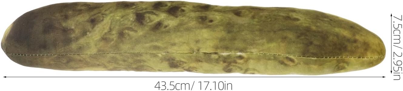 jojofuny 2pcs Large Pickle Pillow: 17" Large 3D Cucumber Plush Throw Pillow - Stuffed Cucumber Plushie - Funny Food Stuffed Cushion - Lumbar Back Cushion for Couch Chair Floor Sofa Decor