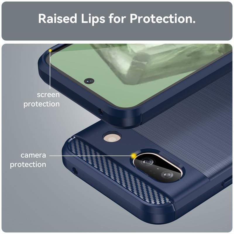 Image of Basic Case for Google Pixel 8A (Carbon Fibre Blue)