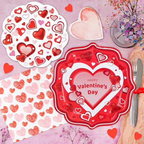 Dyliveshappyvalentinesdaypartysuppliesredwhiteheartlovepaperdinnerdessertplatesandnapkinssetredheartdisposabletablewareforanniversaryvalentinepartydecorationsserves30 Urban Country Home Decor Dylives happy valentine s day party supplies red white heart love paper dinner dessert plates and napkins set red heart disposable tableware for anniversary valentine party decorations serves 30 urban country home decor