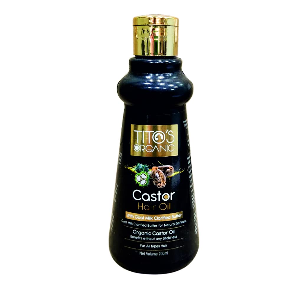 TITOS ORGANIC Castor Oil for Hair Growth, Skin Care, Moisturising Dry Skin, Nails, Eyelash - 200ml (B09K34LHNM) Amazon Price History, Amazon Price Tracker