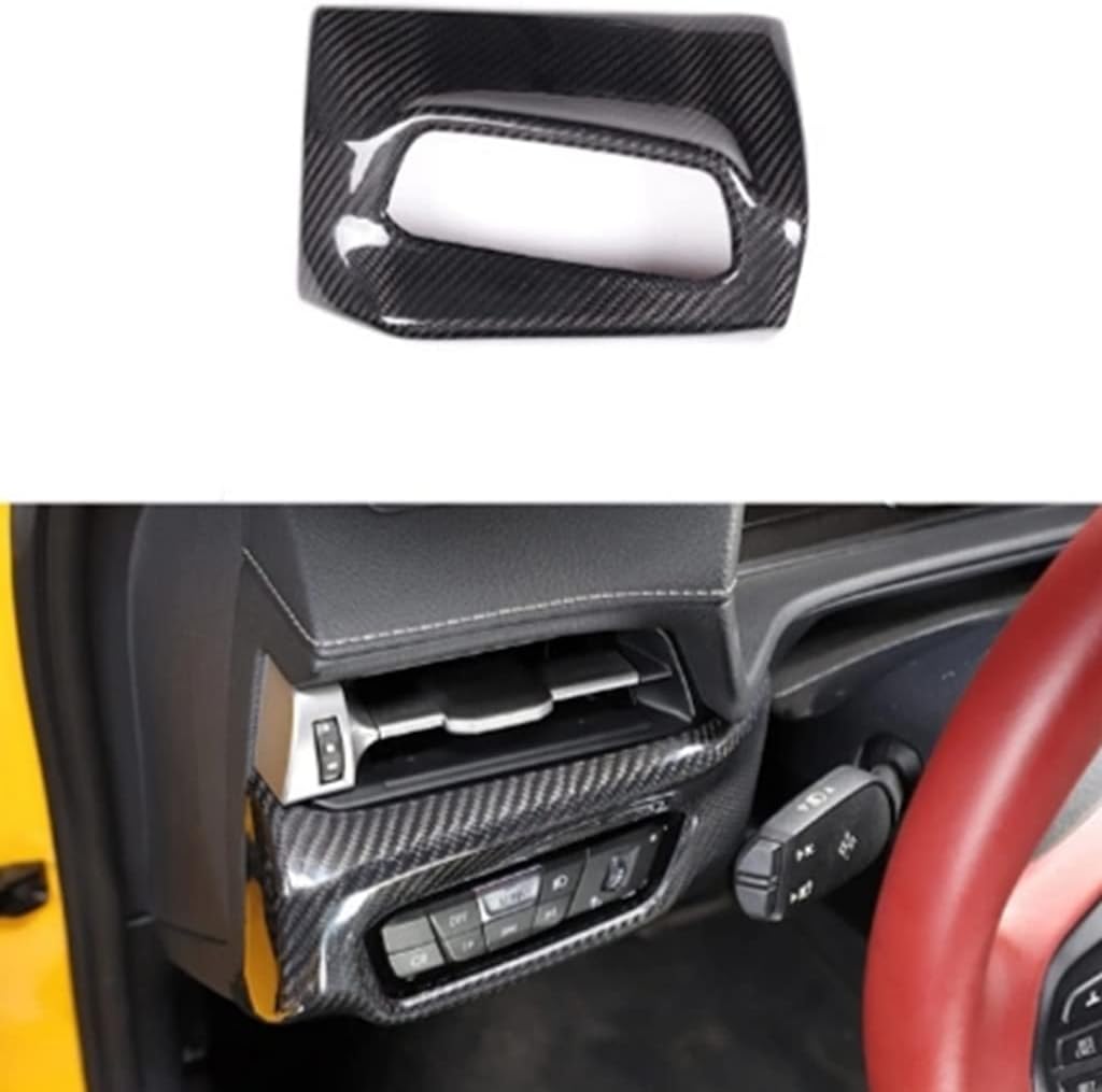 New Protective Carbon Fiber Light Control Cover Compatible with Toyota Supra 2019-2023 (Black)
