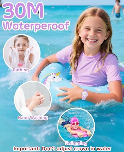 Image of Kids Analog Watches for Girls Boys Watches with Soft Band Learning Time 50M Waterproof Children Watch Easy to Read for Ages 4-12 Kids Gift