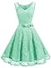 Dressystar Women Floral Lace Bridesmaid Party Dress Short Prom Dress V Neck XS Mint