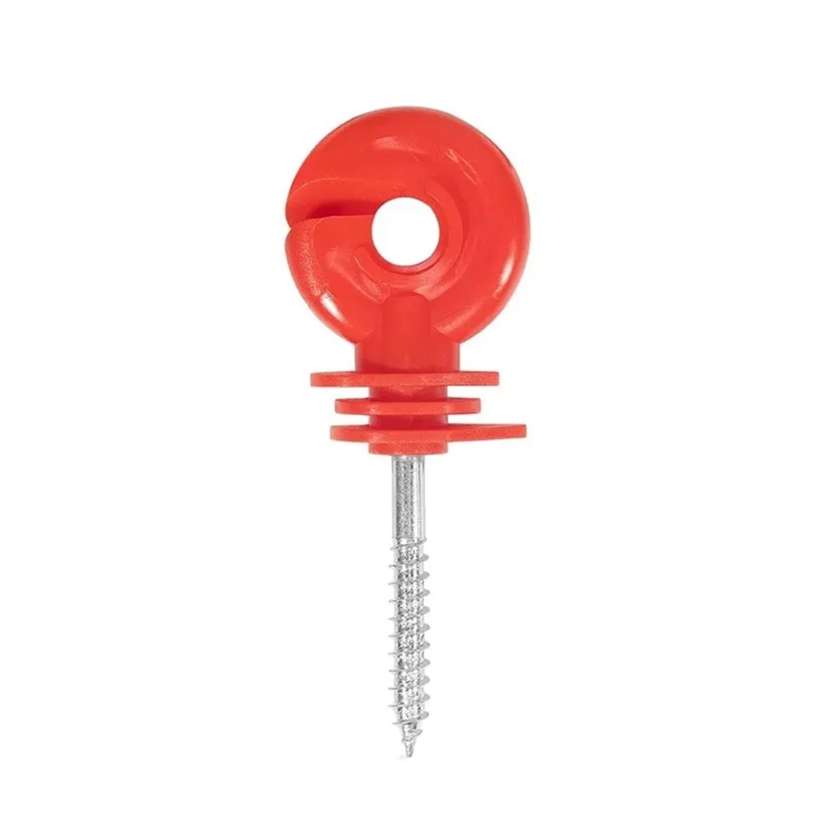 100 Stück Einschraub-Holzpfostenschrauben, hervorragende Isolierung, abgewinkelter Schlitz, Zaunringisolator, sonnendicht, regendicht, elektrische Zaunisolatoren Für Seile(Red)