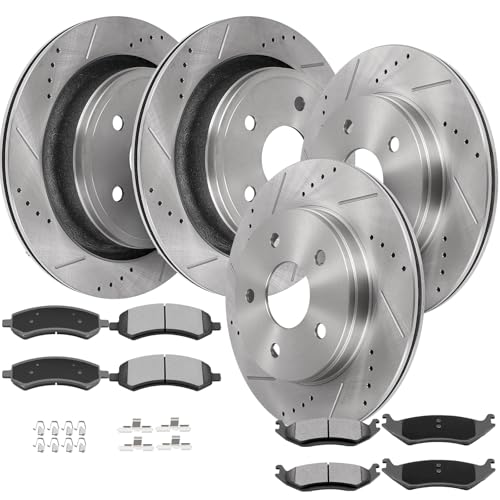 Image of SCITOO Brake Kits 53005;53006;D1084;D967 Front Rear Brake Rotors Brake Pad | Fit For Chrysler For Aspen 2007-2009,For Dodge For Durango 2007-2009,For Ram 1500 2006-2010,For Ram For 1500 2011-2018