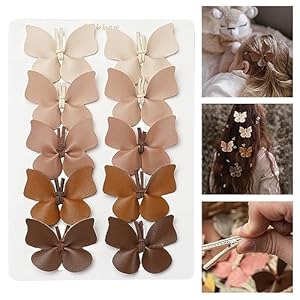 10 pcs Butterfly Hair Clips for Girls Women Toddler Baby,Leather Bows With Fully Lined Alligator Clips,Handmade Hair Accessories for Kids Child Teen Back to School Young Gifts Thick Thin Hair