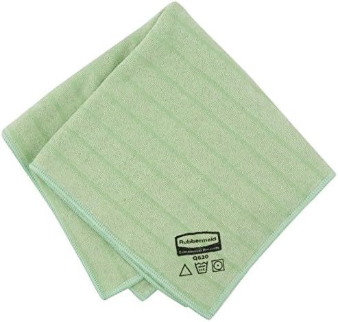 Rubbermaid Commercial Products HYGEN Microfiber Cloth for Cleaning, 16-Inch, Green (FGQ62000GR00)