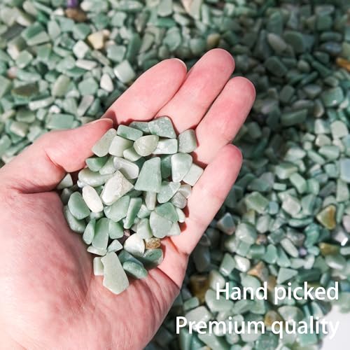 Image of Green Aventurine Chips Bulk 1lb, 600+ Pieces, 8-15mm Natural Gemstones
