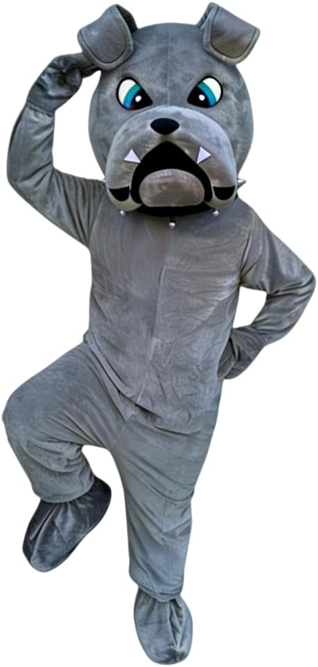Bulldog Mascot Halloween Party Grey Bulldog Adult Cosplay Costume