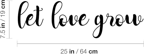 Miniatura 3 de Calcomanía de vinilo para pared, con texto en inglés «Let Love Grow», 7.5 x 25 pulgadas, bonita calcomanía inspiradora y positiva para el hogar,