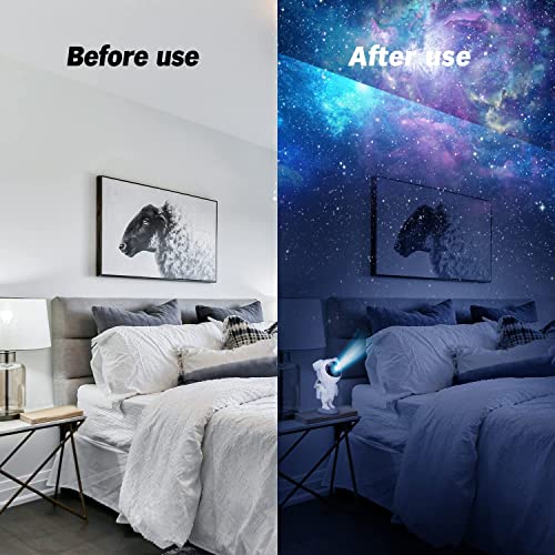 Image of One94Store Night Lamp, Astronaut Galaxy Projector Night Light, with Remote Control Timer 360 Adjustable Kids Astronaut Led Lamp for Baby Adults Bedroom, Gaming Room, Home Party, Plastic, Multicolour