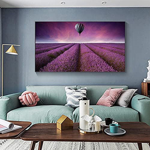 Toile Affiche Peinture de qualité supérieure paysage jardin lavande 70x100cm