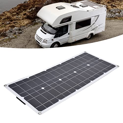 Gedourain Panneau Solaire, Chargeur de Batterie Solaire Monocristallin Flexible 50w Panneau Solaire Double USB avec Design Mince et Léger pour Extérieur et Intérieur