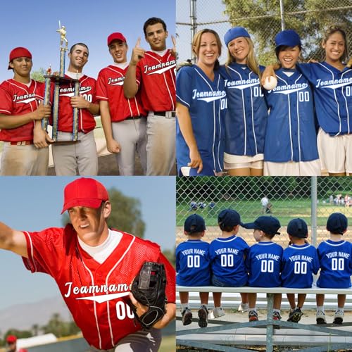 Camiseta personalizada de béisbol y softbol para hombres, mujeres y niños con nombre, número y logo personalizados miniatura 2