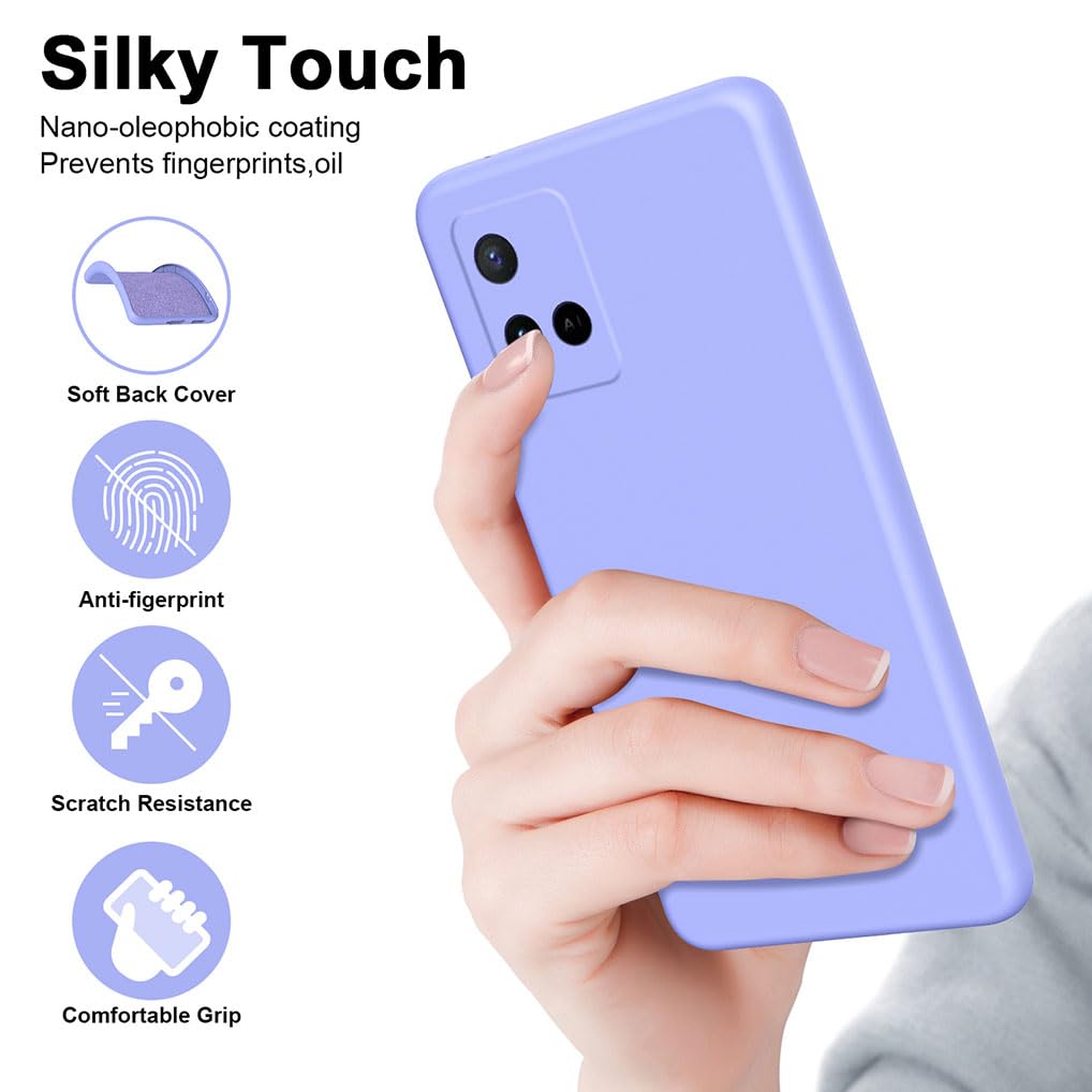 SEAHAI Cover Per Vivo Y21 / Y21s / Y33s – Custodia Morbida TPU Con Glitter E Design Phnom Penh – Viola - 3