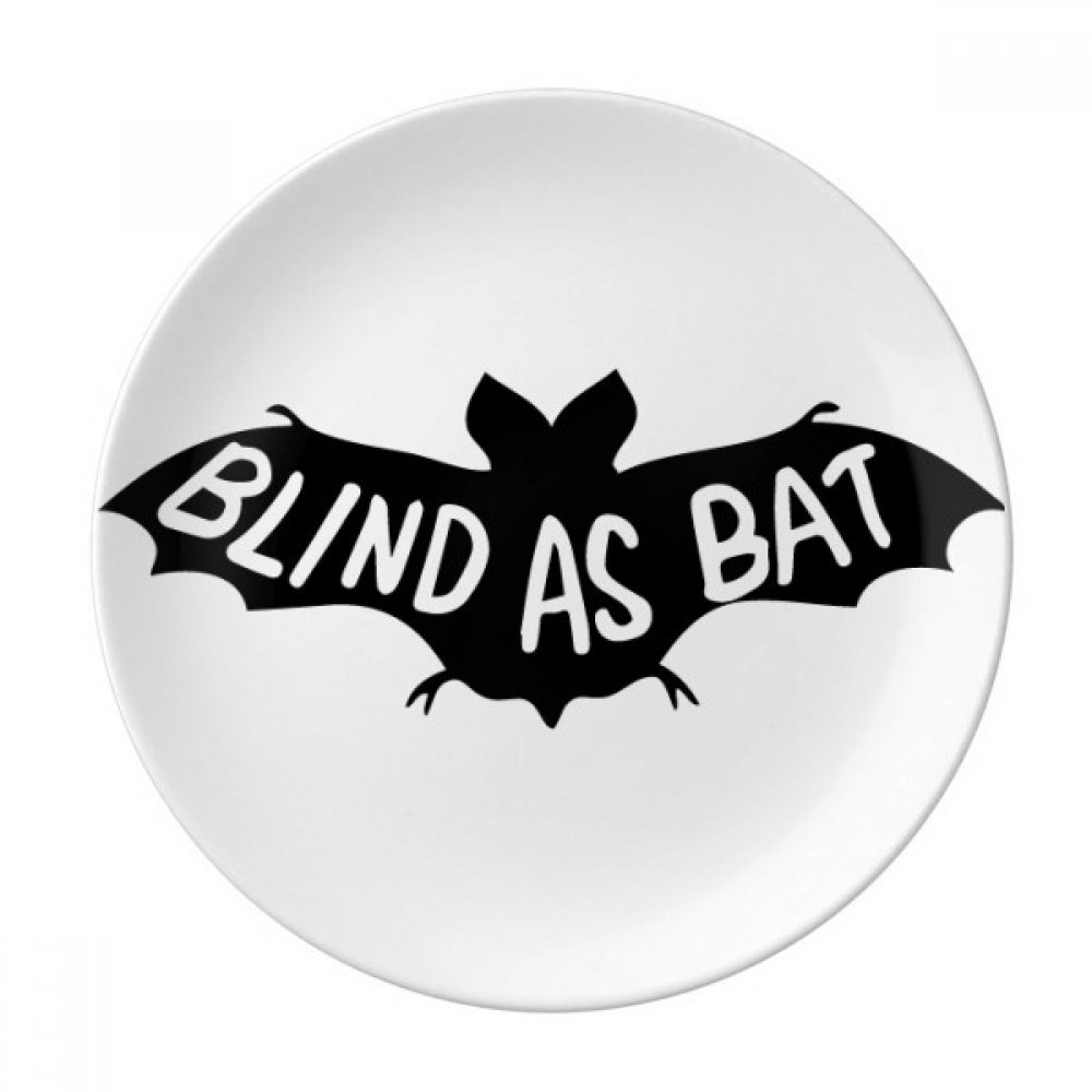 Assiette à dessert chauve-souris 21cm en porcelaine décorative pour dîner nature