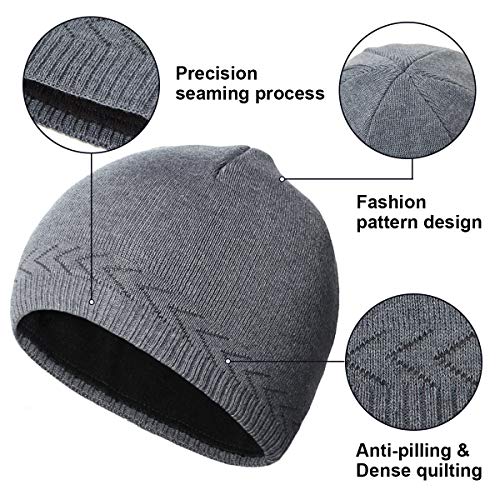 Omechy Mens Winter Warm Knitting Hats Plain Skull Beanie Cuff Toboggan Knit Cap #TOP1