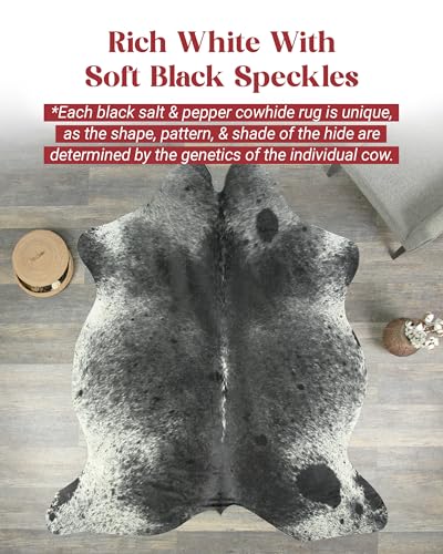 Tapete de cuero vacuno Black Salt and Pepper 5x7 ft miniatura 5