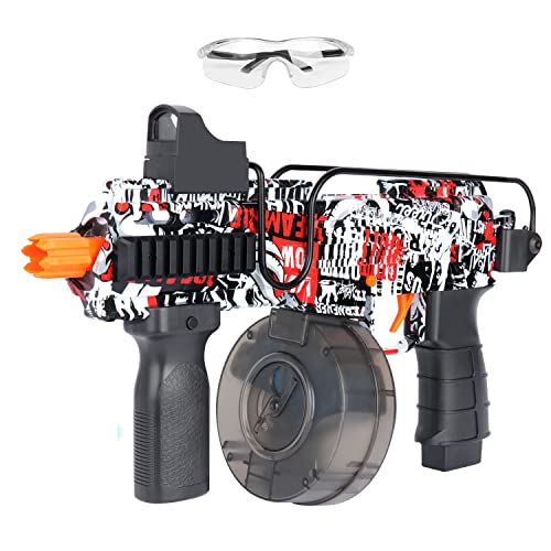 Ferventoys Pistolet à Billes en Gel électrique, portée jusqu'à 20 m, Ultra résistant avec Lunettes de Protection, Jeu d'équipe, Jouet de Jardin/extérieur Rouge à partir de 14 Ans
