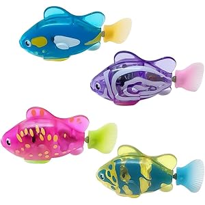 4PCS Elektronischer Haustier Fisch, Schwimmen Roboter Fisch Spielzeug für Katzen, Elektrisches Fischspielzeug, Katze Interaktives Haustierspielzeug Schwimmen Baby Bad Spielzeug
