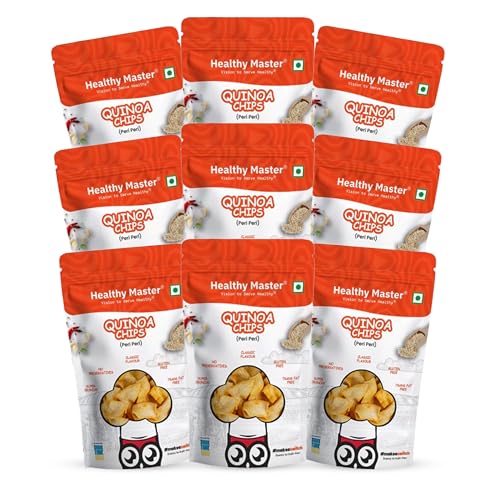 Image of Healthy Master Quinoa Chips Combo 900g (100g Each) Pack of 9 | Light & Crispy | High Protein Chips | Gluten-Free | No Maida, No Palm Oil | Low-Calorie | Healthy Snacks for Adults & Kids