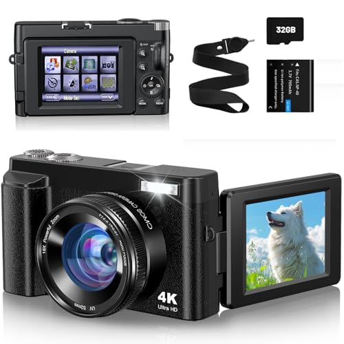 書画カメラ 4K オートフォーカス 1600万画素 高性能カメラ AI音声強化 Amazon | デジタルカメラ 4800万画素 4K録画 自撮りカメラ 2.88インチ