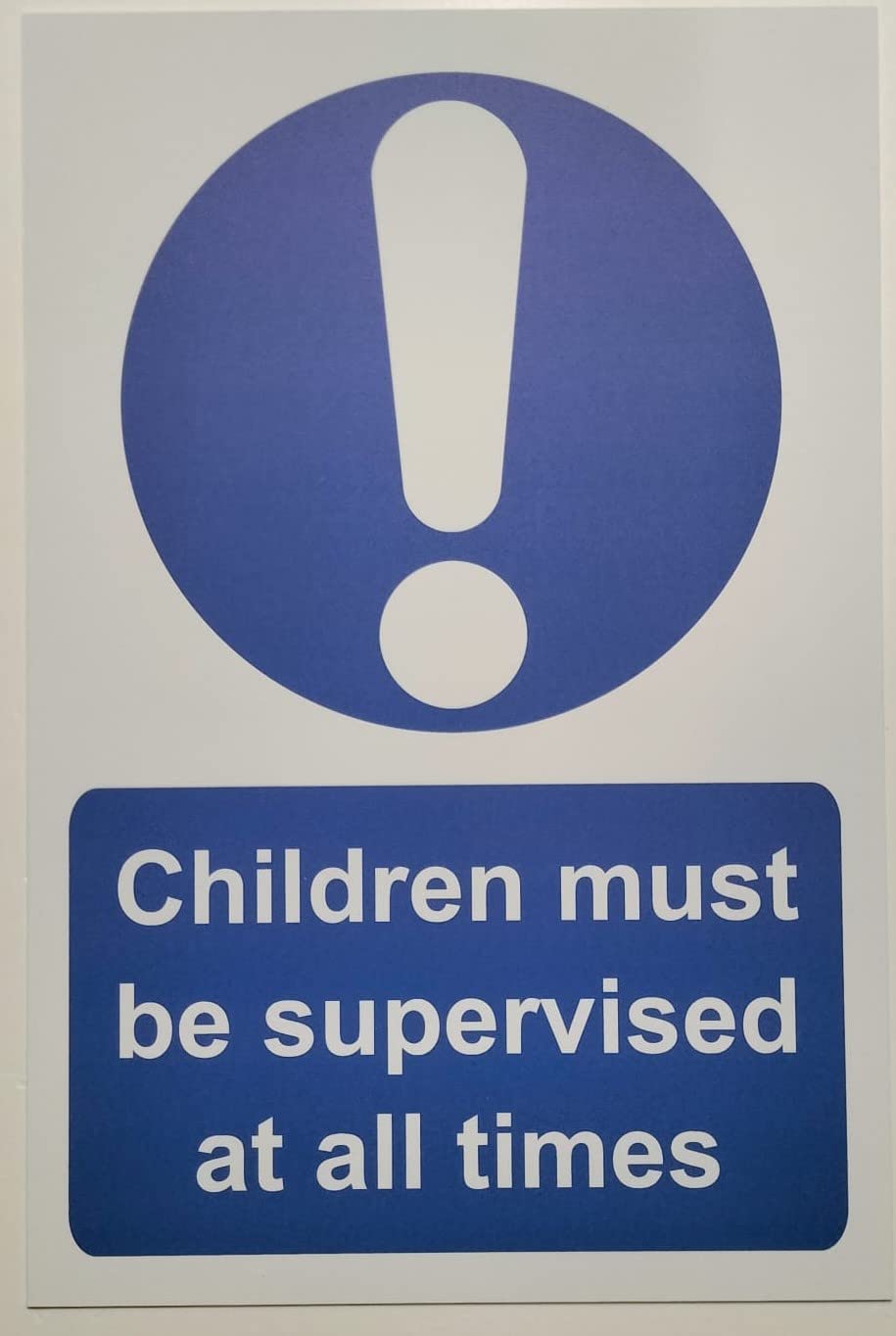 Kpcm Display Ltd Children Must Be Supervised At All Times Safety Sign - 1Mm Plastic Sign (200Mm X 150Mm)