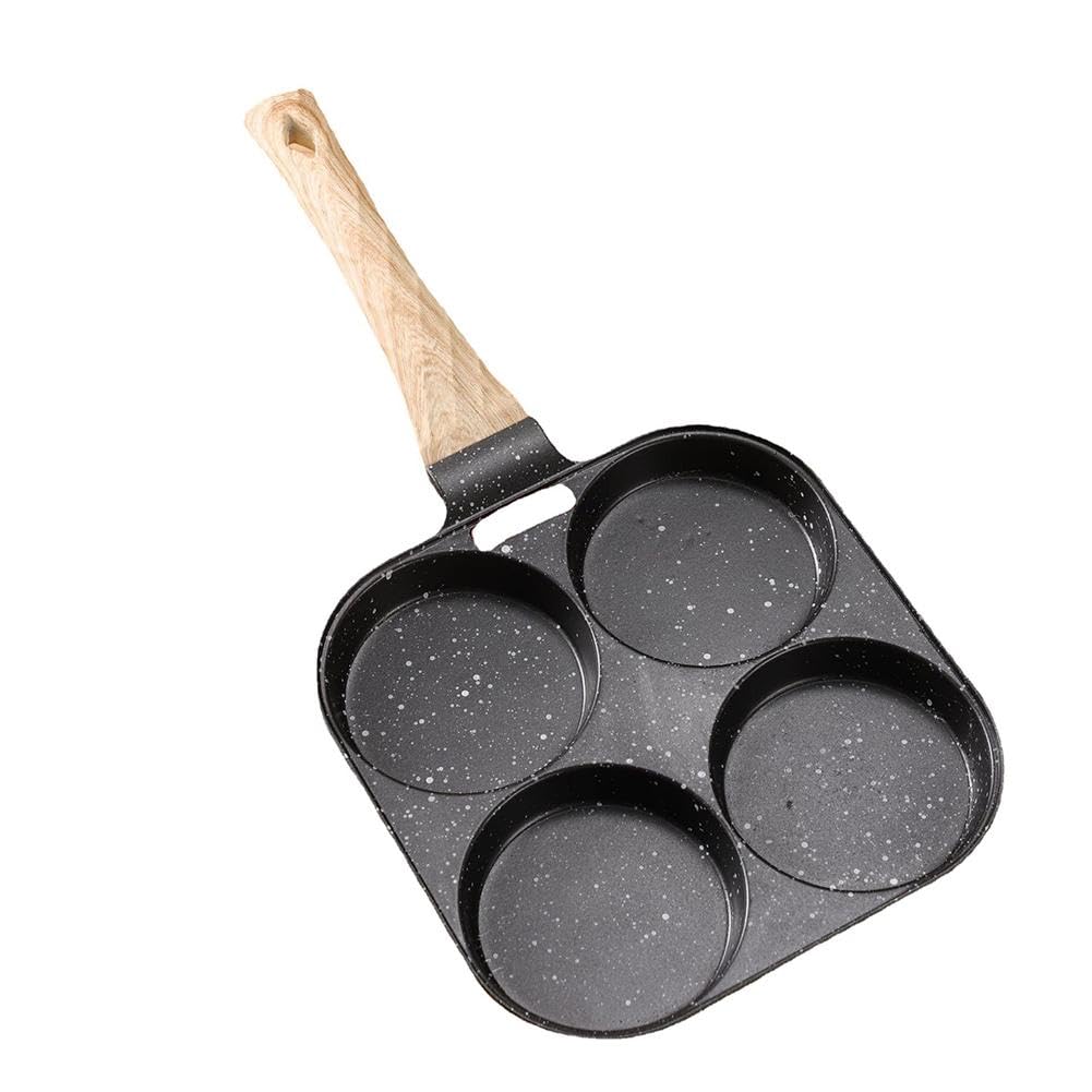 4-Cup Non Stick Egg Pan Egg Frying Pan Nonstick Granite Omelette Pan Skillet for Breakfast Die-Cast Aluminum with