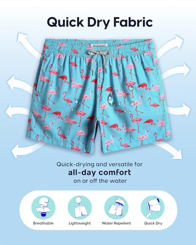 Image of maamgic Mens Swim Trunks 5 Inch with Mesh Lining, Quick Dry Mens Bathing Suit, Swim Shorts for Swimming and Beach