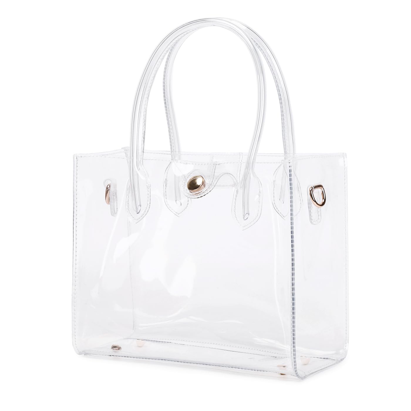 Womens Clear Purse Clear Tote Bag Stadium Approved Clear Bag PVC Plastic See Through Working Bag