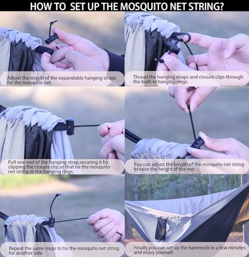 Camping-Hammock-Portable-Hammocks-with-Mosquito-NetLightweight-Nylon-Parachute-Hammock-with-10ft-Tree-StrapsCamping-Gear-Must-Haves-for-Travel-Hiking-Backpacking-Beach-Patio-BlackGrey
