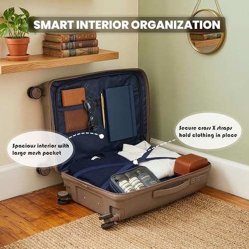 Image of Sarjah Polypropylene Suitcase Trolley Bag | 360 Disc Spinner Wheels | TSA-Type Lock, 360 Dual Spinner Wheels, Aviation-Grade Telescopic Handle, Matte-Gloss Finish