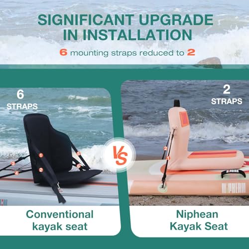 Image of Niphean Inflatable Kayak Seats with Back Support,Ergonomic Paddle Board Seat