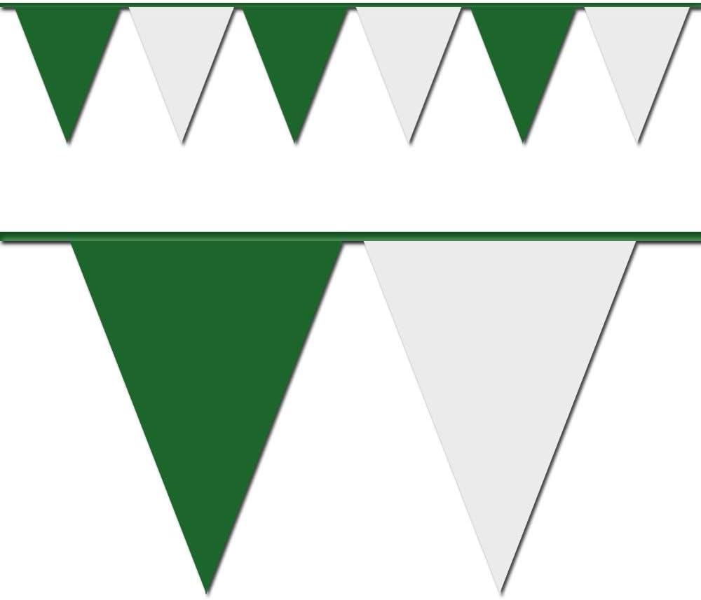 Hughes Manufacturing100' Green & White Pennant Flag