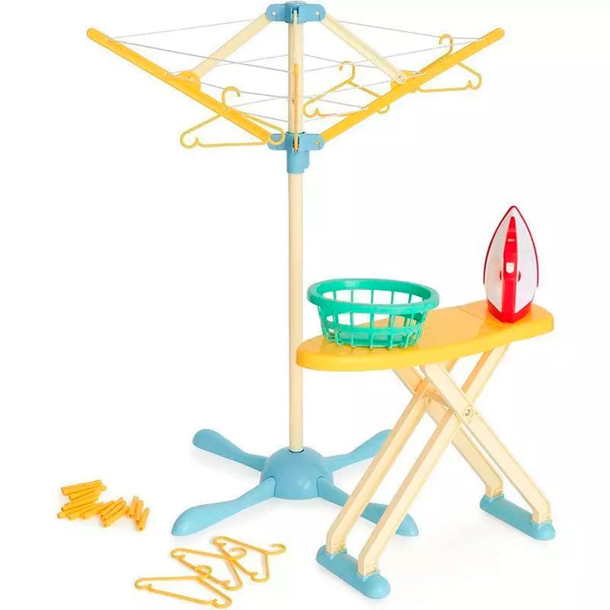 Casdon 61450 Wash Day Set Toy Pretend Steam Iron And Laundry Basket!,Pastel, Aged 3+