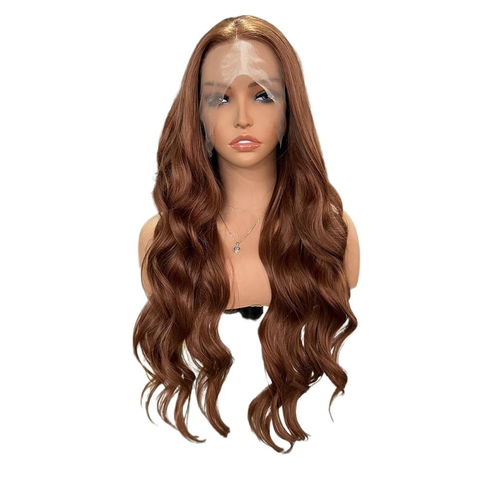 Parrucche Parrucca marrone Onda Parrucche anteriori in pizzo for le donne in con attaccatura dei capelli in da indossare ogni giorno(LACE FRONT_26INCHES)