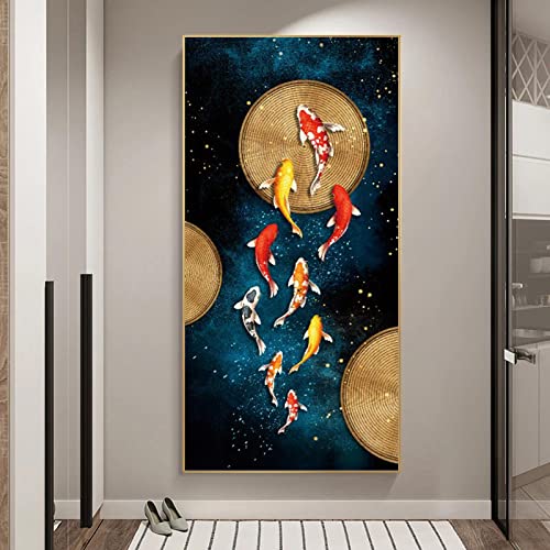 Luxe Nordique Rouge Poisson Affiche sur Toile de Qualité Supérieure 60x80cm - 5