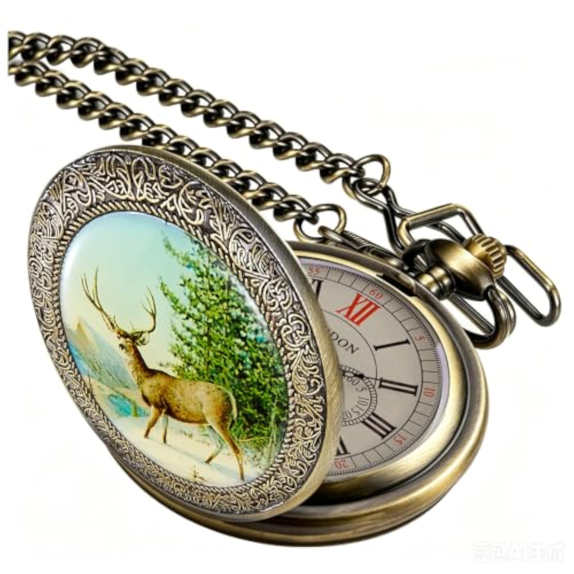 Classic Copper Hand Winding Mechanical Pocket Watch