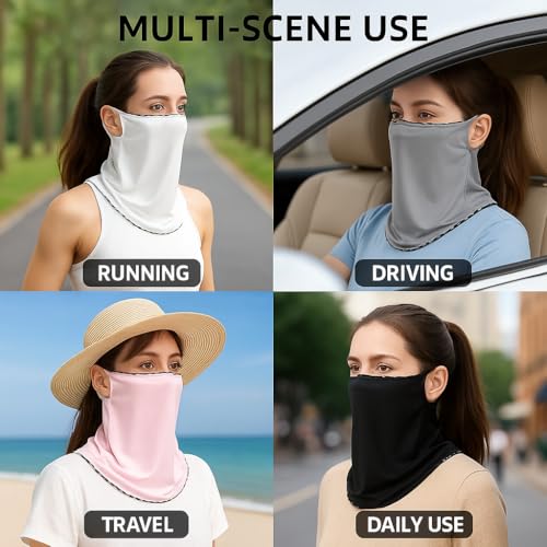 Cooling UPF 50+ Sun Face Mask, Breathable UV Protection for Hot Weather, Outdoor Activities, Driving - Men Women4