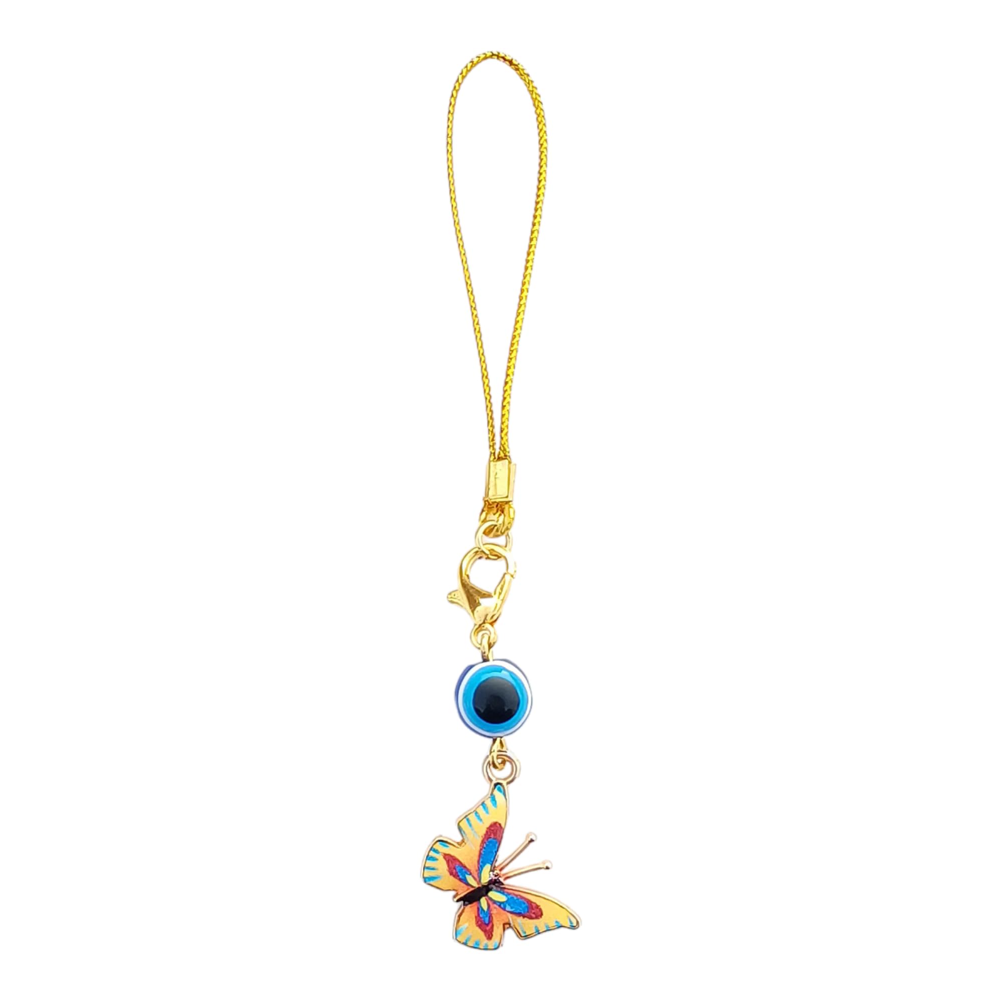 Evil Eye Phone Charms, Beads Phone Charms String Colourful Yellow Butterfly Phone Lenyard, USB, wallet, camera Charms Phone Case Accessories Cell Phone Keychain for Decoration (B0CVDY4QPK) Amazon Price History, Amazon Price Tracker