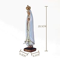 Vista 2 de Figura de Nuestra Señora de Fátima, figuras católicas de la Virgen De Fátima de 8 pulgadas, regalo de decoración religiosa de resina