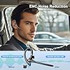 OrcoW Bluetooth Headsets with Dual Mic V5.4 Single wireless Headset Handsfree Earpiece with 72 Hrs Talking Time Mute Two Device Connection for Business/Office with Android iOS Laptop, with USB Dongle #2