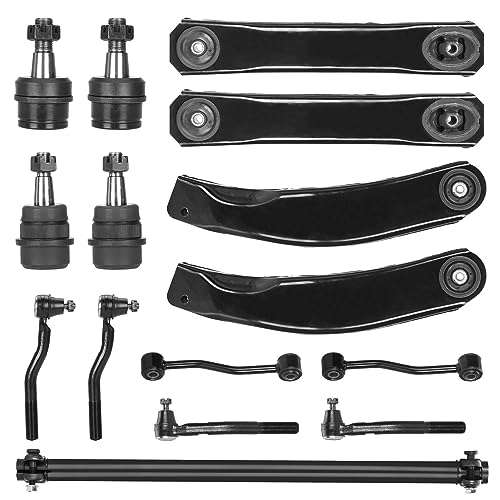 Front Upper and Lower Control Arm Tie Rod End Sway Bar End Links Suspension Kit Replacement for 1999 2000 2001 2002 2003 2004 Jeep Grand Cherokee - 15pcs Set