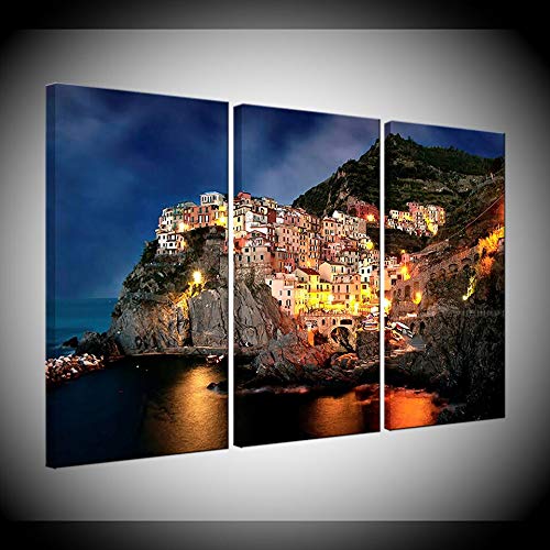 Tableau sur toile Positano de qualité supérieure en impression triptyque