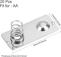 Vista 2 de uxcell Placa de niquelado de contacto con resorte de conversión positiva a negativa, 20 unidades, 0.945 in x 0.433 in